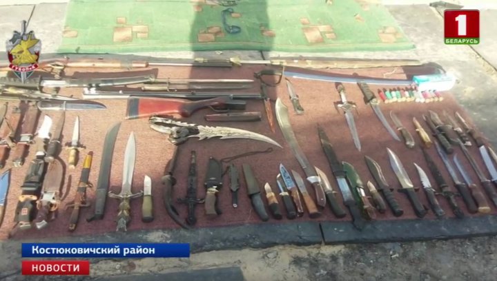 У жителя Костюковичского района нашли внушительный арсенал огнестрельного и холодного оружия