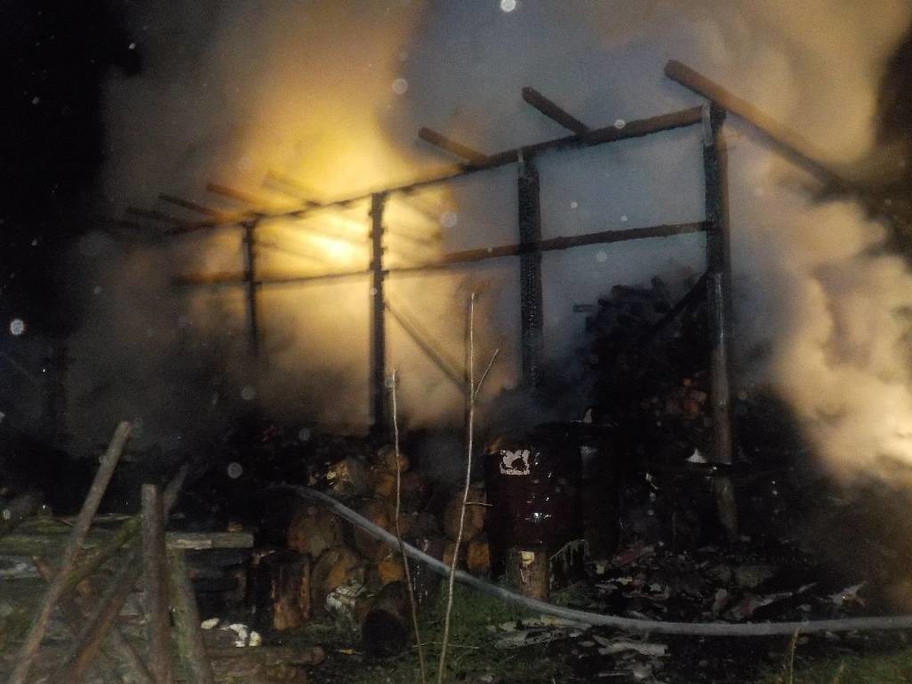 В агрогородке Ленино Бобруйского района сгорел сарай. Возможно, это был поджог