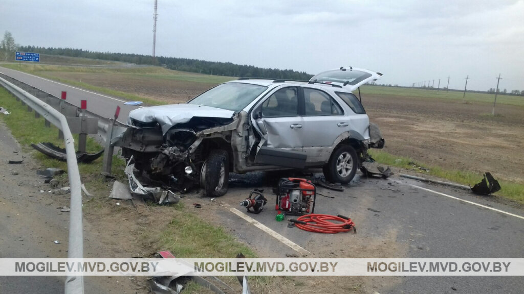 В Бобруйском районе Kia «прошило» отбойником: водитель погиб