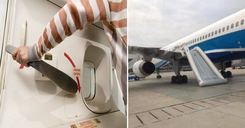 Китаянке стало душно в салоне самолета и она решила открыть аварийный шлюз