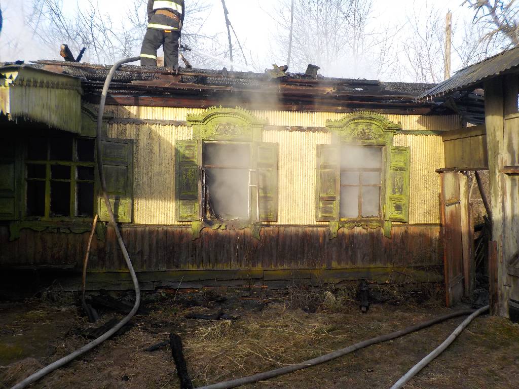 Горевший под Бобруйском дом угрожал огнем соседним. Распространение пожара удалось остановить