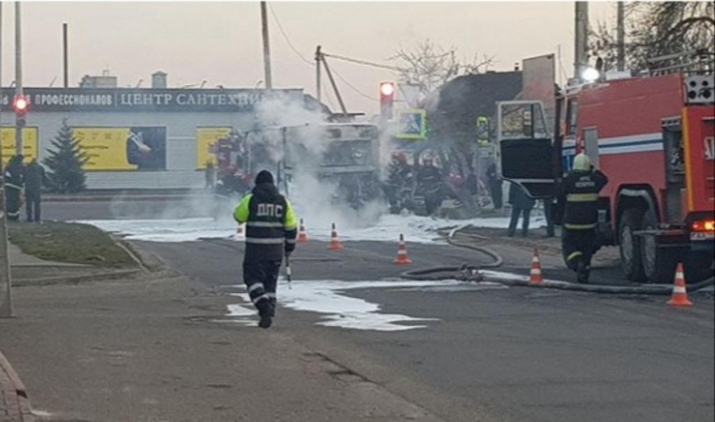 По факту возгорания автобуса в Бобруйске проводится проверка