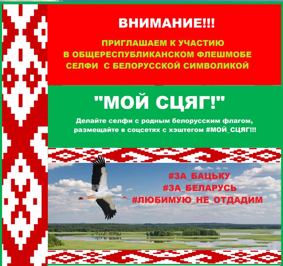 Бобруйчан приглашают принять участие в флешмобе селфи «Мой сцяг!»