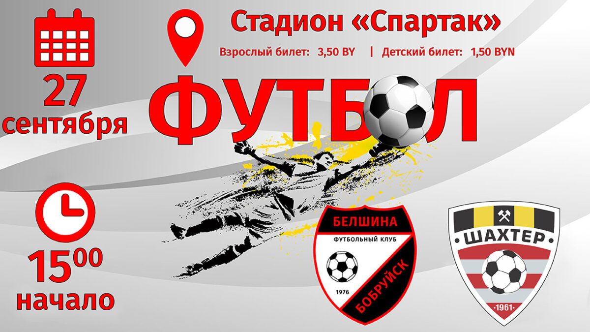 На стадионе «Спартак» пройдет футбольный матч между клубами «Белшина» и «Шахтер»