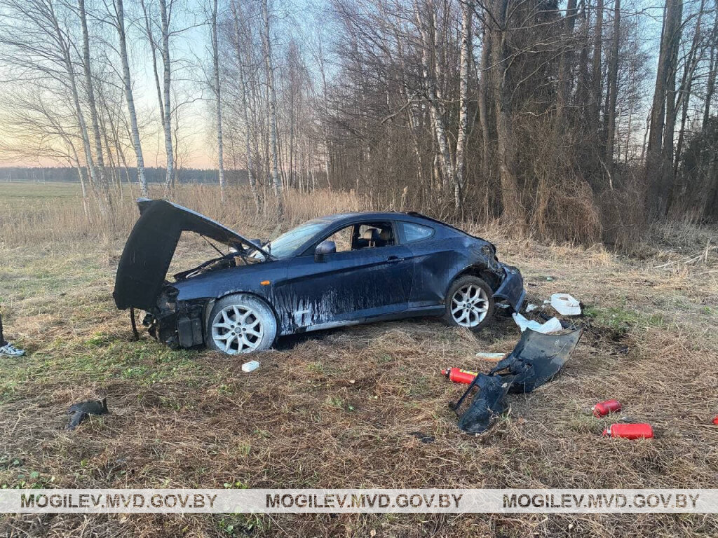 Hyundai Coupe попал в ДТП в Бобруйском районе