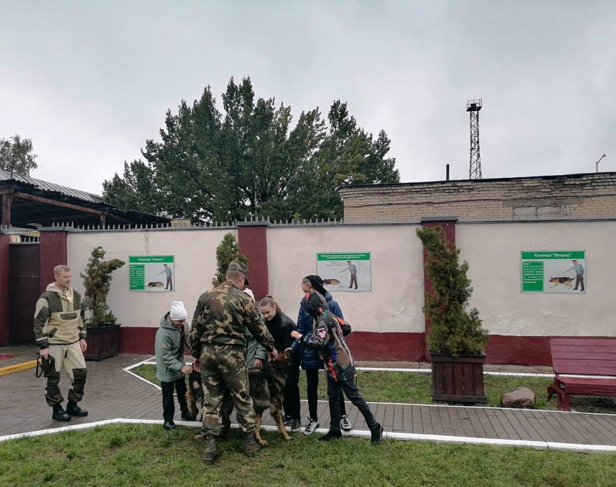 На экскурсии в питомнике служебных собак побывали бобруйские гимназисты