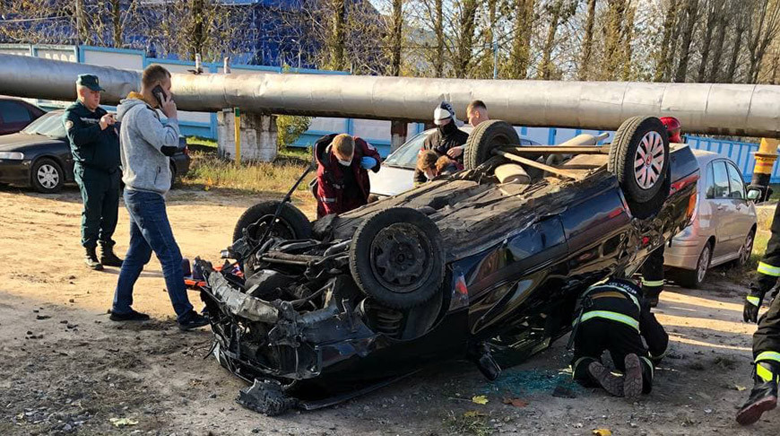 Водитель Audi погиб в результате ДТП в Бобруйске. Видео