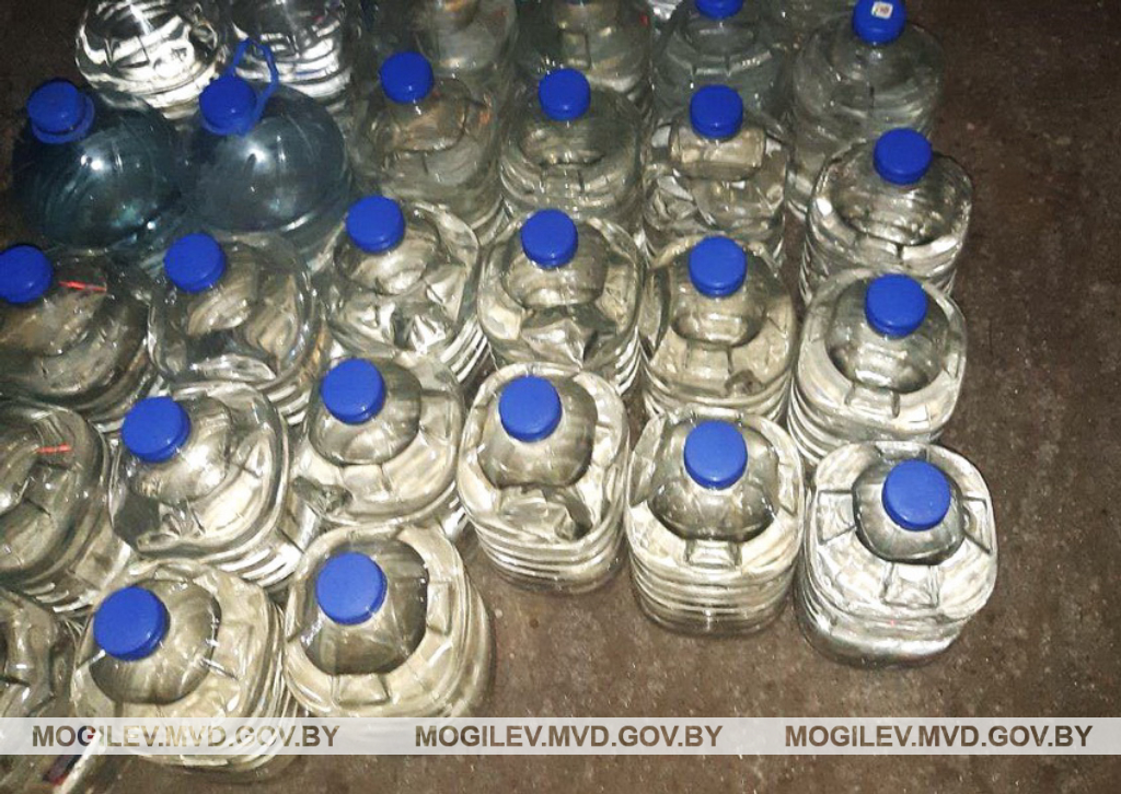 Житель Осиповичей хранил в гараже почти 300 литров спиртосодержащей жидкости