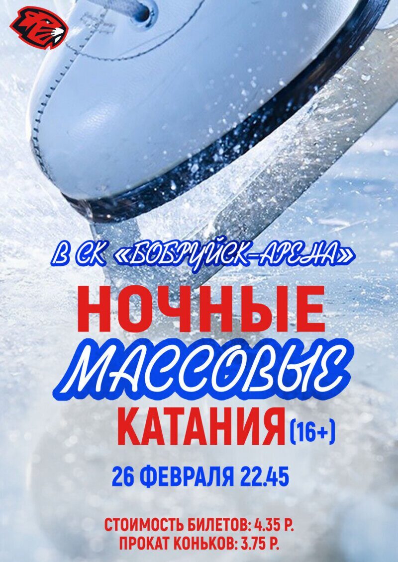 «Бобруйск-арена» приглашает на массовые ночные катания