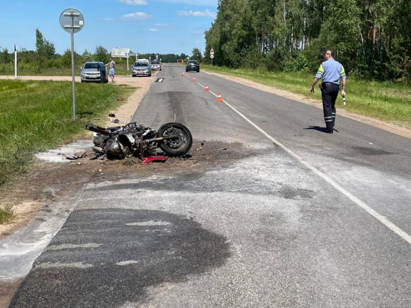 В Бобруйском районе мотоциклист попал в ДТП
