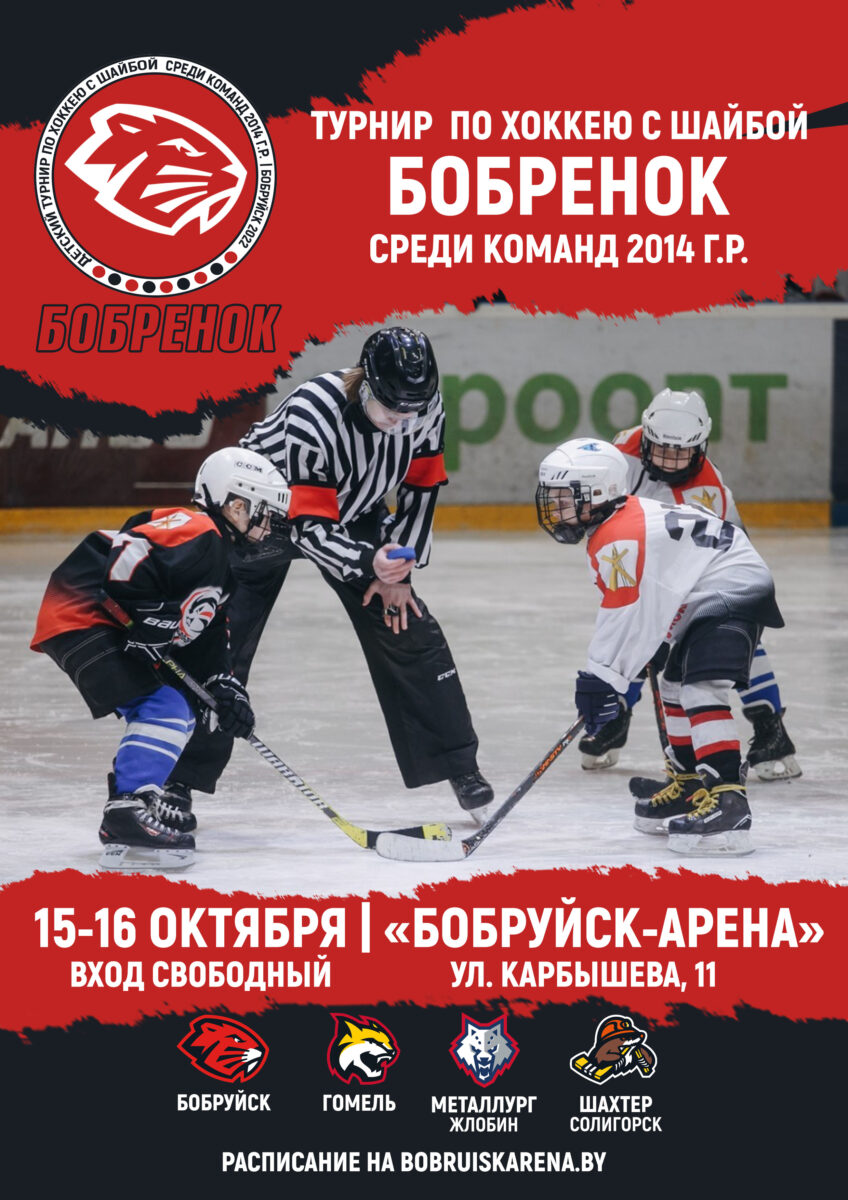 В «Бобруйск-Арене» пройдет турнир по хоккею «Бобренок» среди команд 2014 года рождения