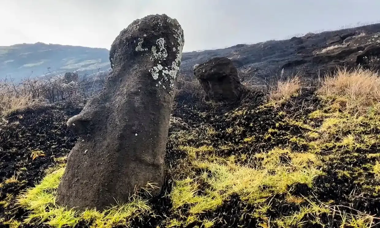 Пожар повредил более 170 древних статуй-монолитов на острове Пасхи в Чили