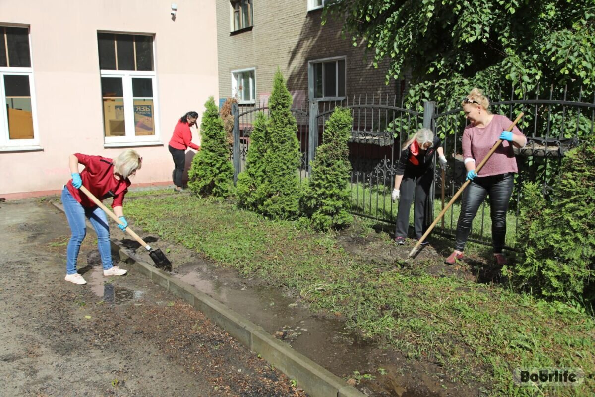 Программа на 3 июля бобруйск. Субботник в городе. Фото субботника в городе. Субботник фото. Пешеходная дорожка фото.
