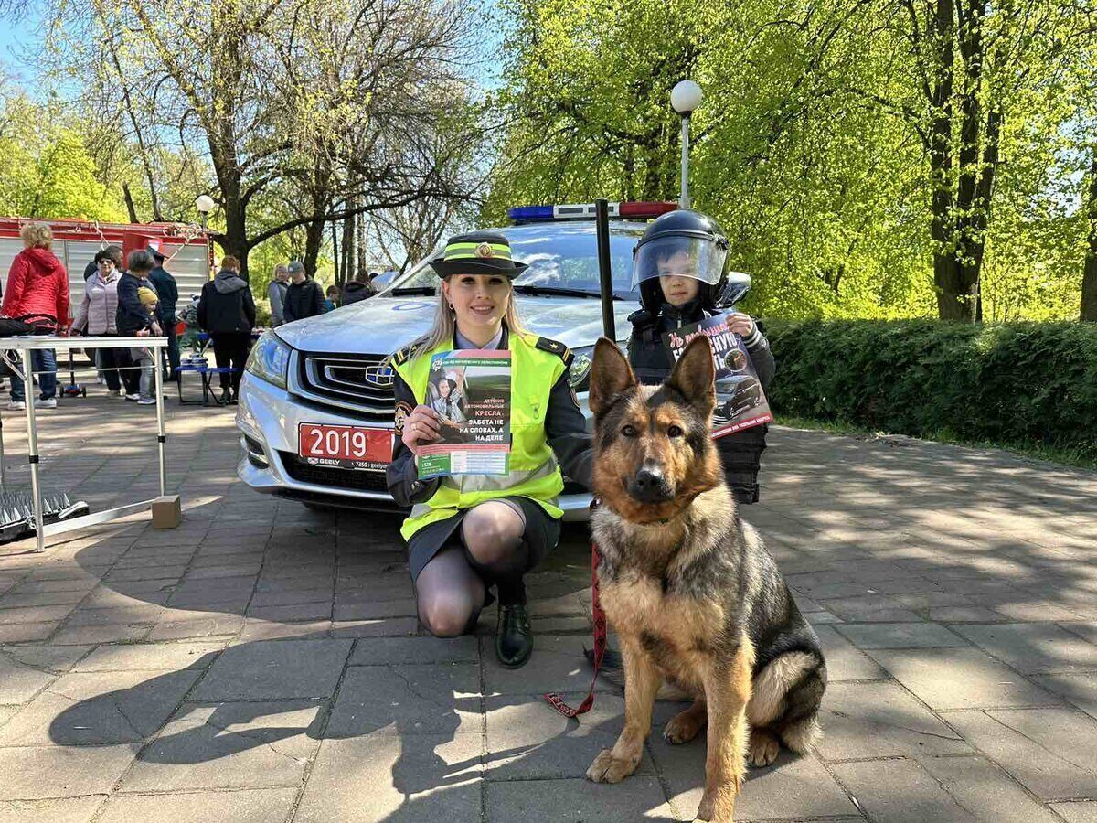 Тематические выставки Департамента охраны, МЧС и ГАИ прошли в парке Бобруйска