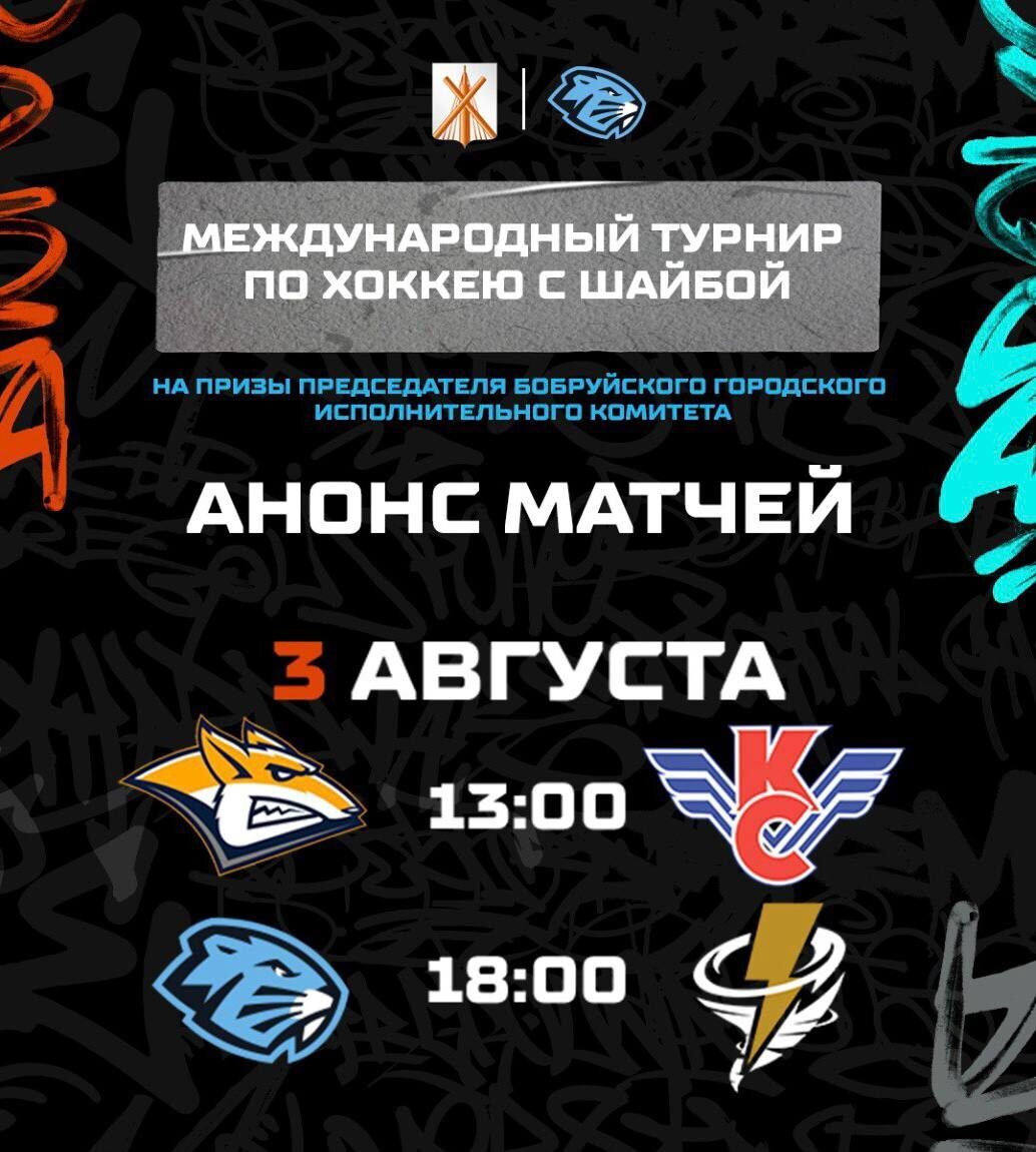Не пропустите финал международного турнира по хоккею с шайбой на призы председателя Бобруйского горисполкома