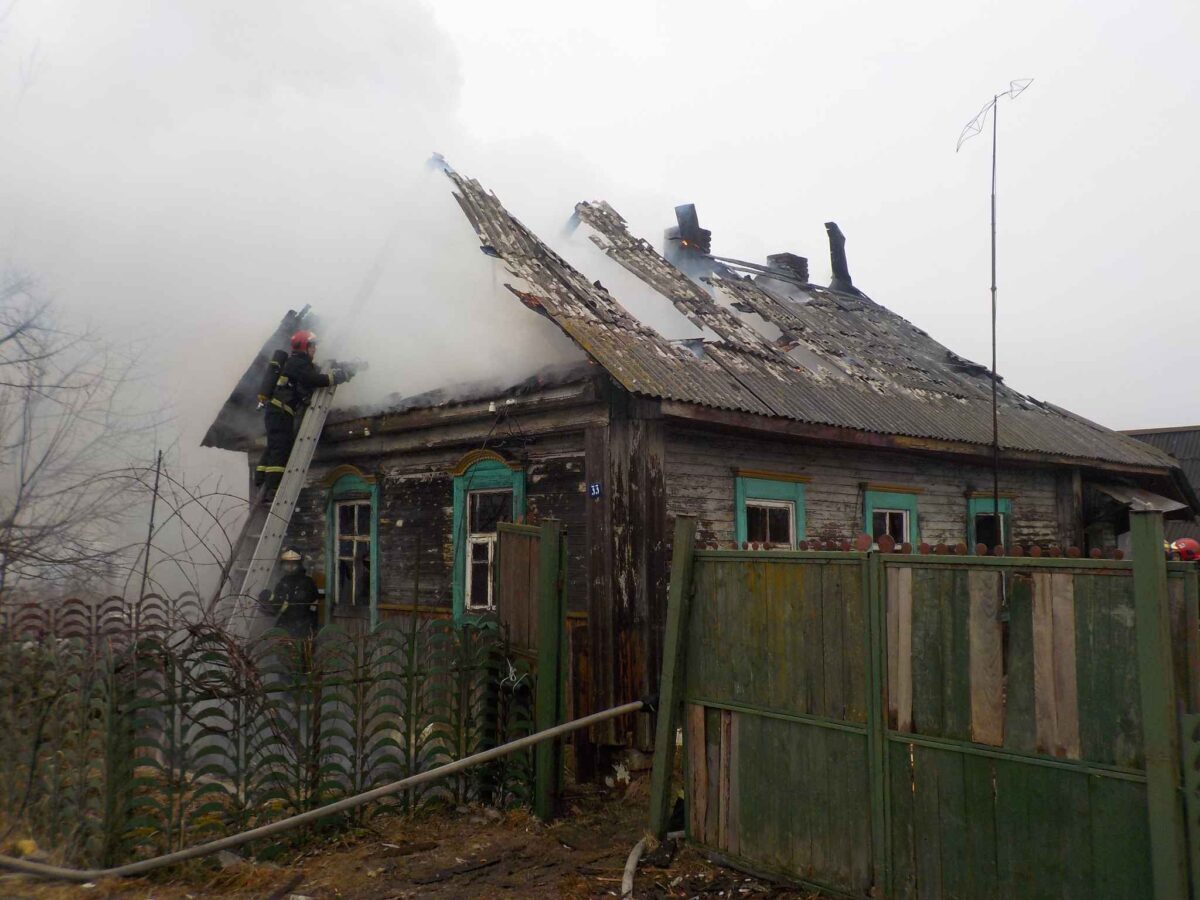 От огня спасали дом в деревне Рынья