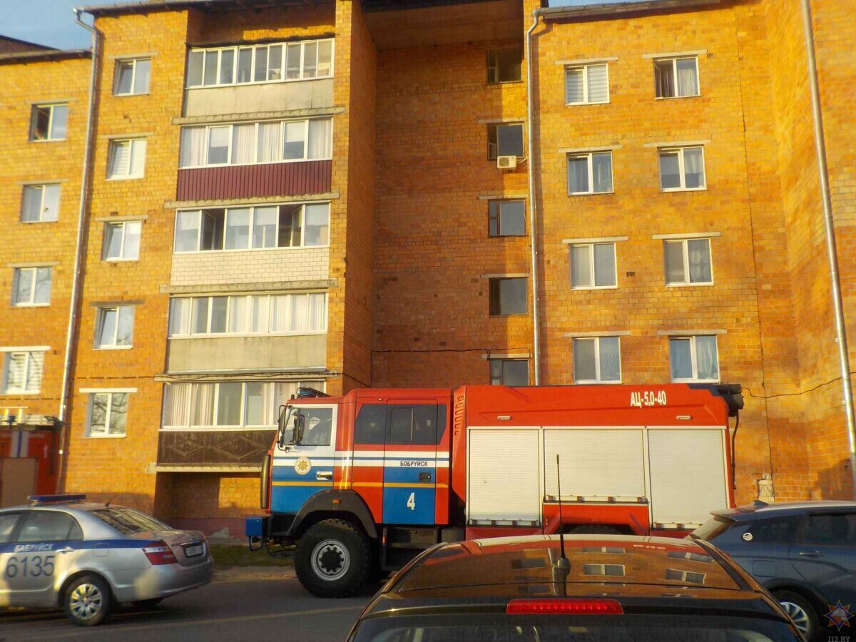 На пожаре в Бобруйске соседи спасли пенсионерку и её сына