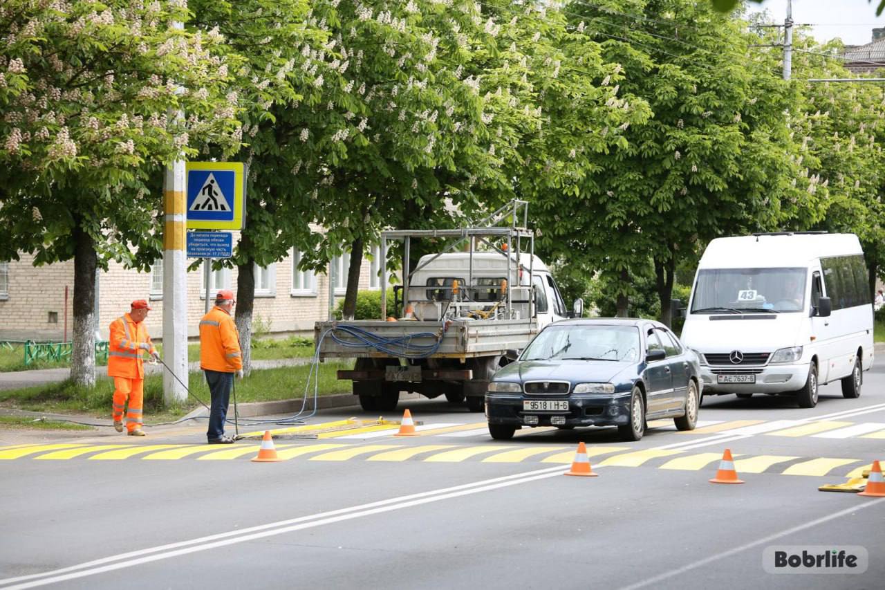 В Бобруйске выполнено более 16% от плана по нанесению дорожной разметки