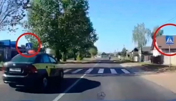 В Бобруйске таксист совершил опасный обгон. Посмотрите, как это было