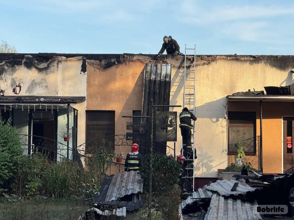 «Быстро всё потушили». Очевидцы рассказывают о пожаре в кафе «Авиатор» в Бобруйске